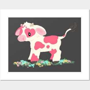 Pink moo Posters and Art